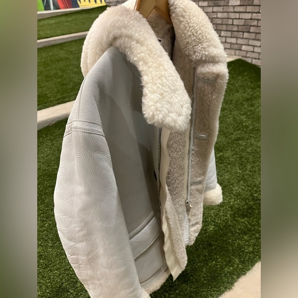 Stone Island Supreme Parka Hand Painted Shearling Jacket Mens Sz Medium - Picture 6 of 16